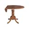 International Concepts Round 42 in Round Dual Drop Leaf Pedestal Table, Distressed Oak, 42 in W, 42 in L, 29.5 in H, Wood T42-42DP - alternate 5